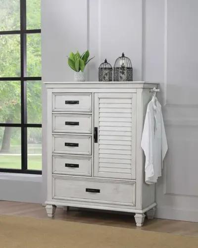 Franco 5-drawer Door Chest Antique White