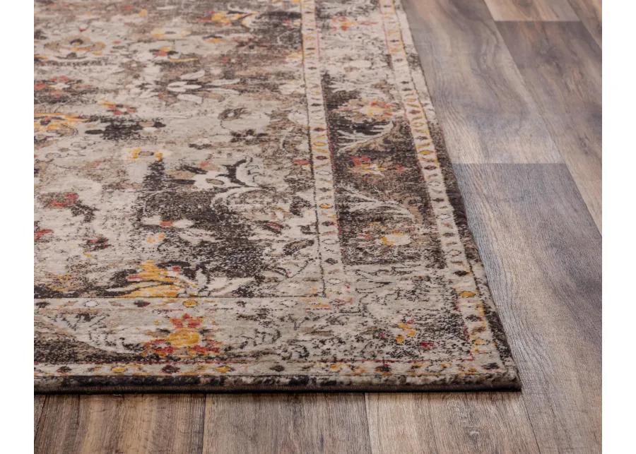 Ovation Brown/Beige distressed/classical N Z wool 9'x12' Rectangle Rug