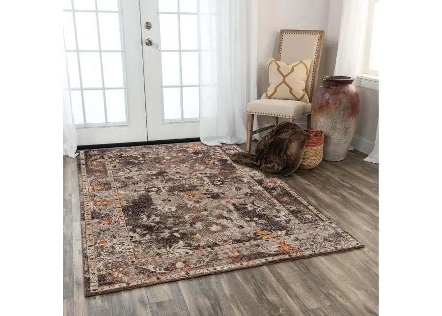 Ovation Brown/Beige distressed/classical N Z wool 9'x12' Rectangle Rug