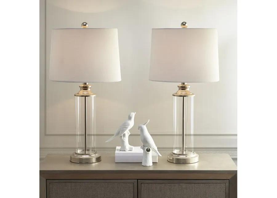 510 Design Clarity Silver Glass Cylinder Table Lamp Set of 2