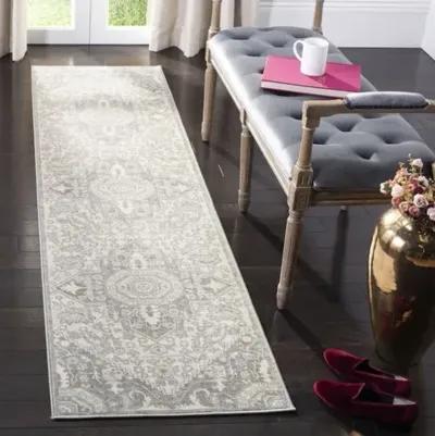 Brentwood 816 Grey / Cream 2' X 6' Runner Powerloomed Rug