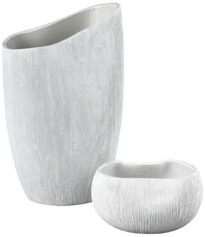 Scribing Vase  -  White - Set of 2