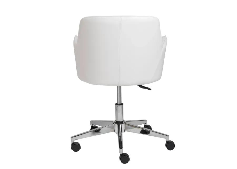 Sunny Pro Office Chair in White with Chrome Base