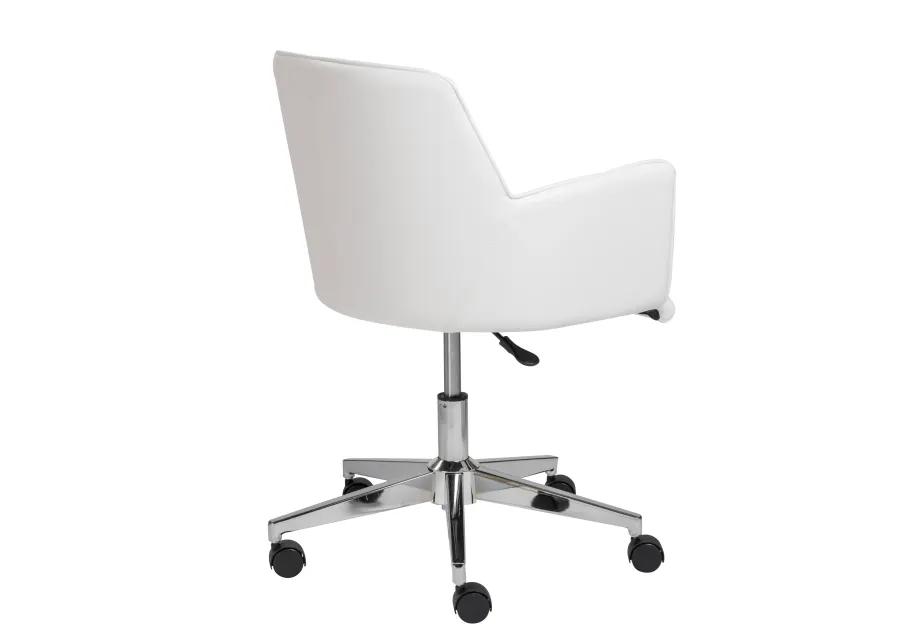 Sunny Pro Office Chair in White with Chrome Base