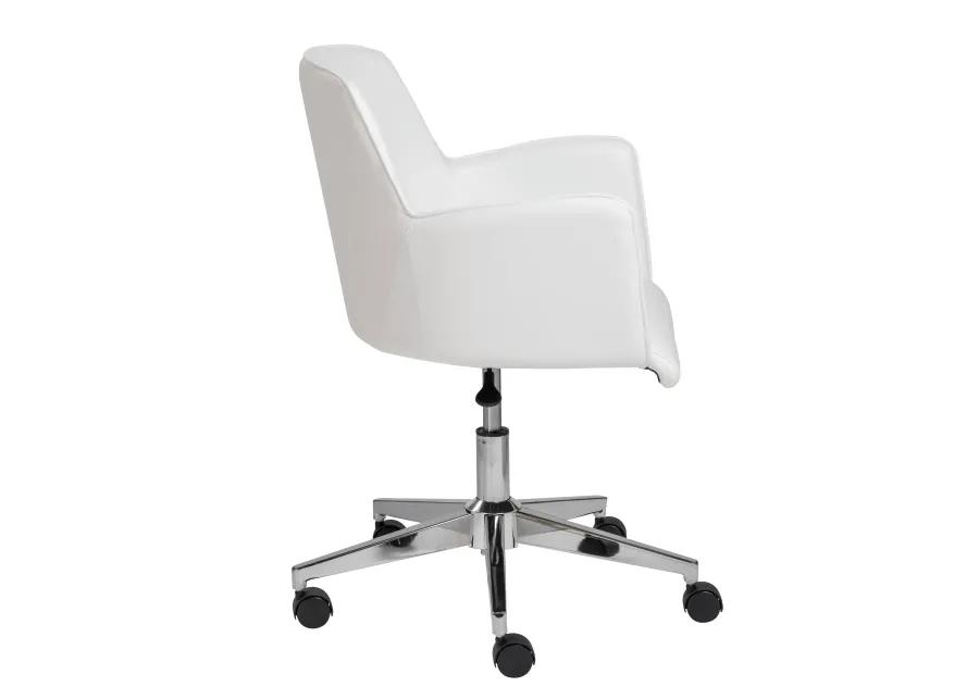 Sunny Pro Office Chair in White with Chrome Base