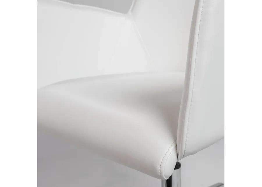 Sunny Pro Office Chair in White with Chrome Base