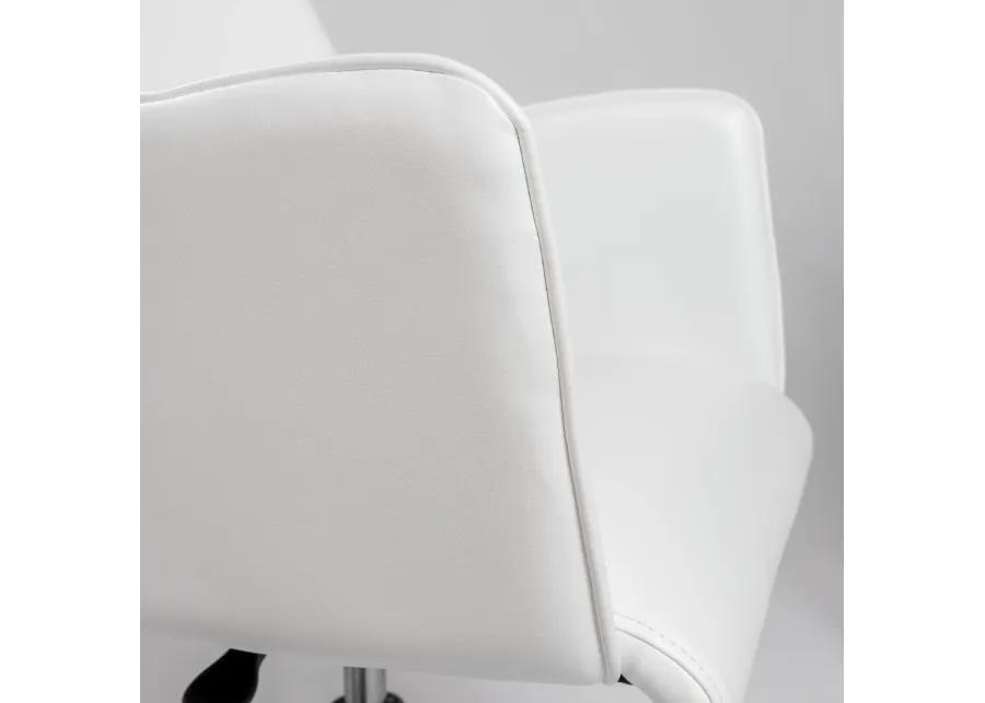 Sunny Pro Office Chair in White with Chrome Base