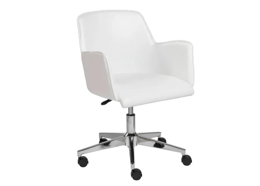 Sunny Pro Office Chair in White with Chrome Base