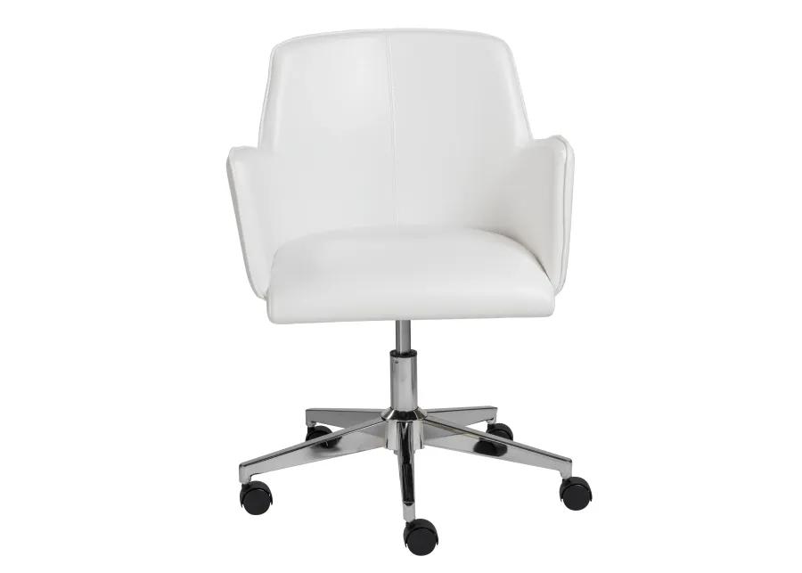 Sunny Pro Office Chair in White with Chrome Base