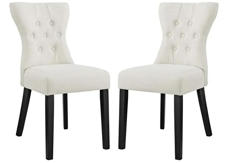 Silhouette Dining Side Chairs Upholstered Fabric Set of 2