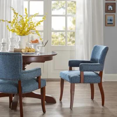 Madison Park Dawson Blue Arm Dining Chair