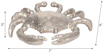 Metal, 7" Crab Deco Silver