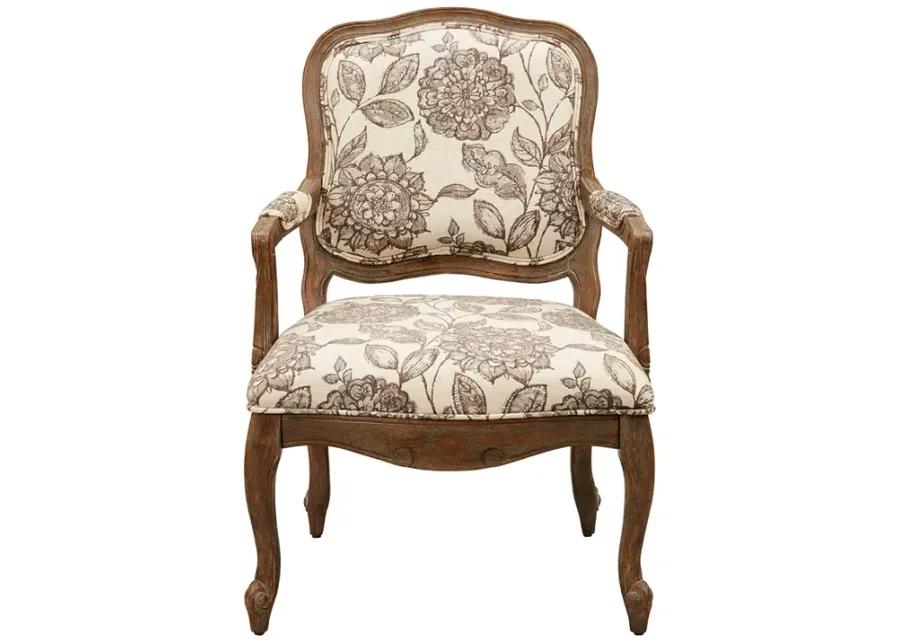 Madison Park Monroe Multi Camel Back Exposed Wood Chair