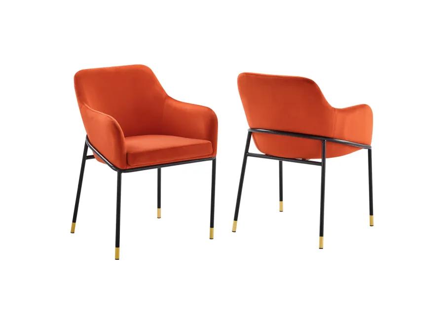 Jovi Performance Velvet Dining Armchair Set of 2