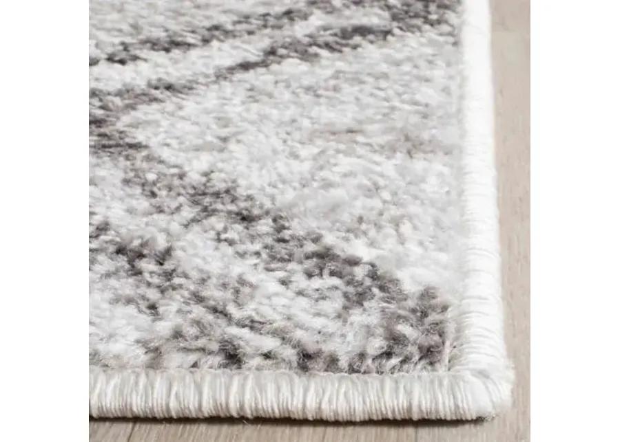 Adirondack Contemporary Silver / Charcoal 6' X 9' Powerloomed Rug