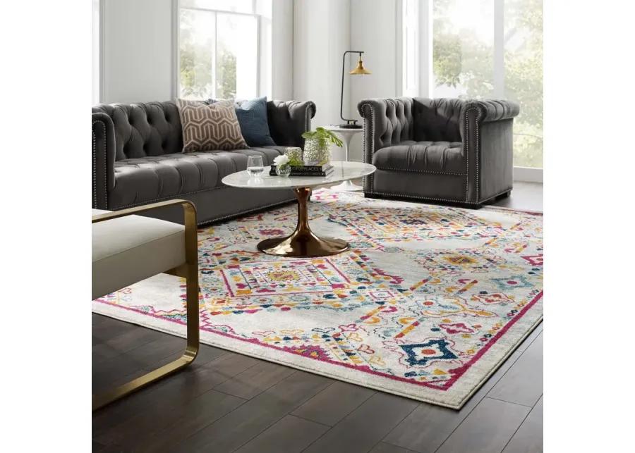 Entourage Khalida Distressed Floral Lattice 8x10 Area Rug