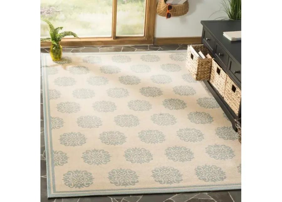 LINDEN 181 Collection LND181L-4 Cream / Aqua 4' X 6'