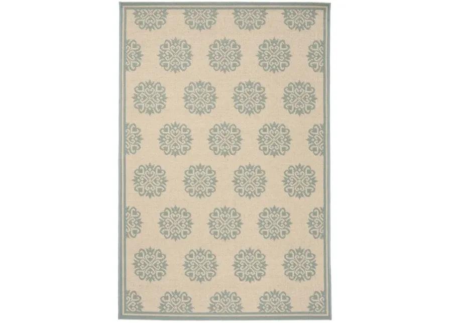 LINDEN 181 Collection LND181L-4 Cream / Aqua 4' X 6'