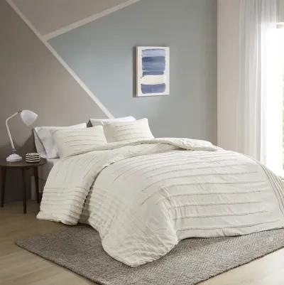 Urban Habitat Mercer Ivory 3 Piece Cotton Chenille Duvet Cover Set