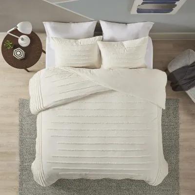 Urban Habitat Mercer Ivory 3 Piece Cotton Chenille Duvet Cover Set