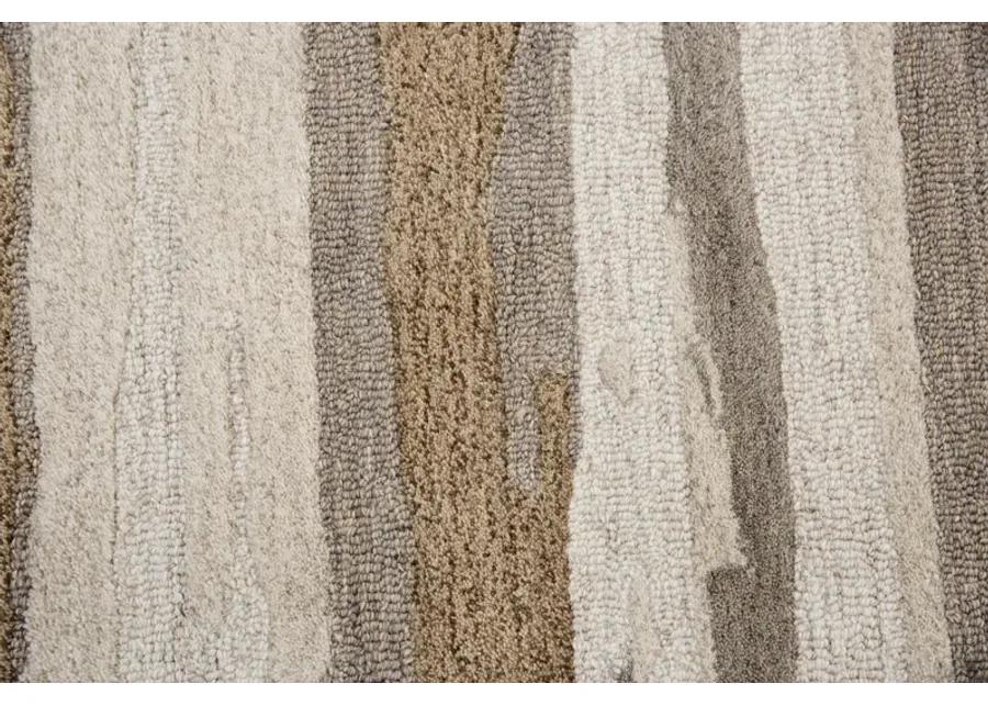 Vogue Beige Abstract Wool 8' x 10' Rectangle Rug