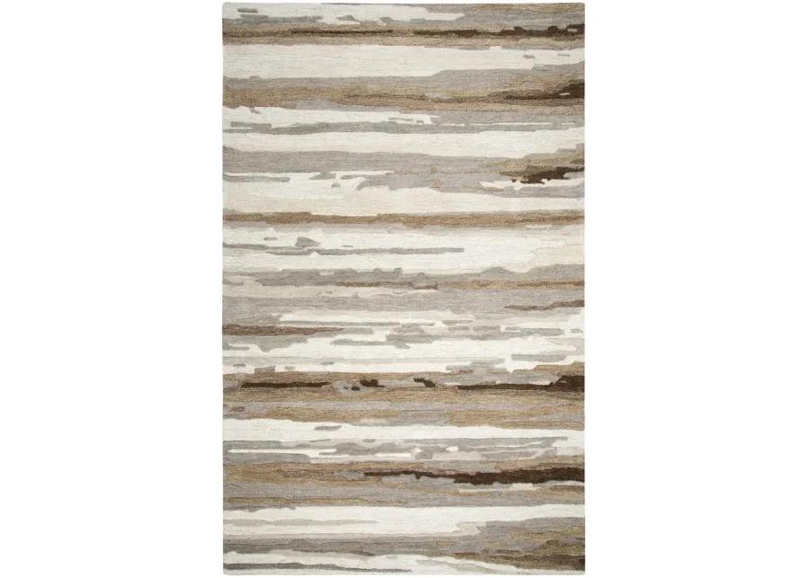 Vogue Beige Abstract Wool 8' x 10' Rectangle Rug