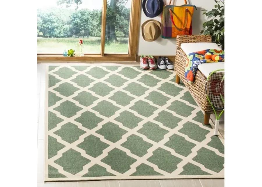 LINDEN 122 Collection LND122Y-6SQ Green / Creme 6'-7" X 6'-7" Square