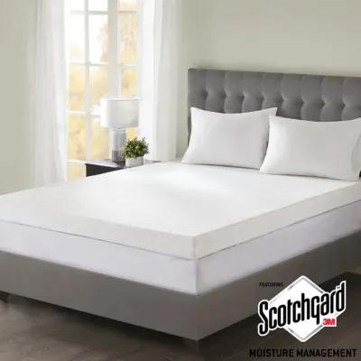 Sleep Philosophy 4" Gel Memory Foam with 3M Cover White 4" Memory Foam Mattress Topper