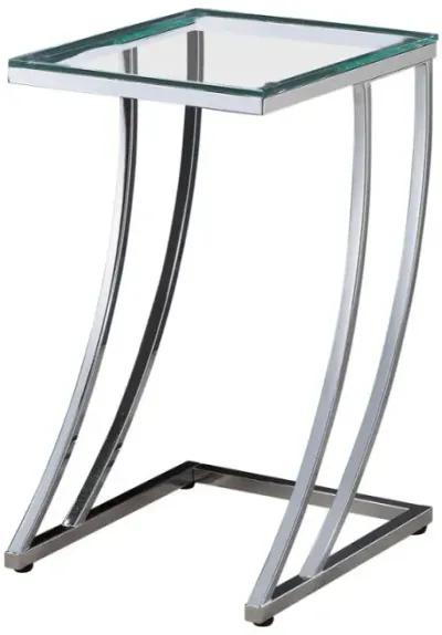 Cayden Rectangular Top Accent Table Chrome and Clear