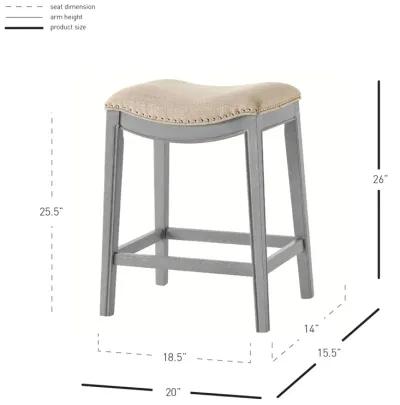 grover kd fabric counter stool ash gray frame, lyon cream(assembly required)