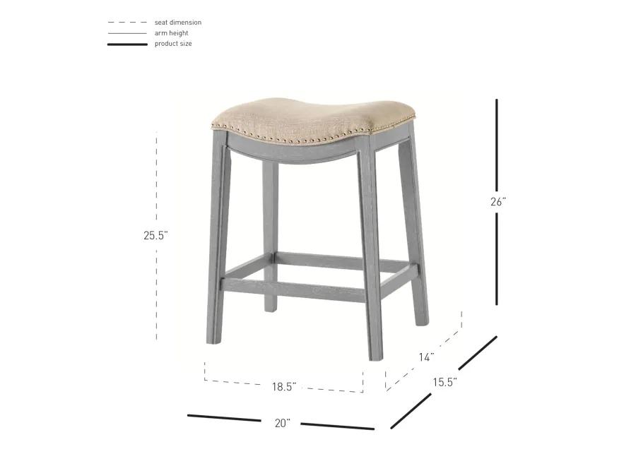 grover kd fabric counter stool ash gray frame, lyon cream(assembly required)