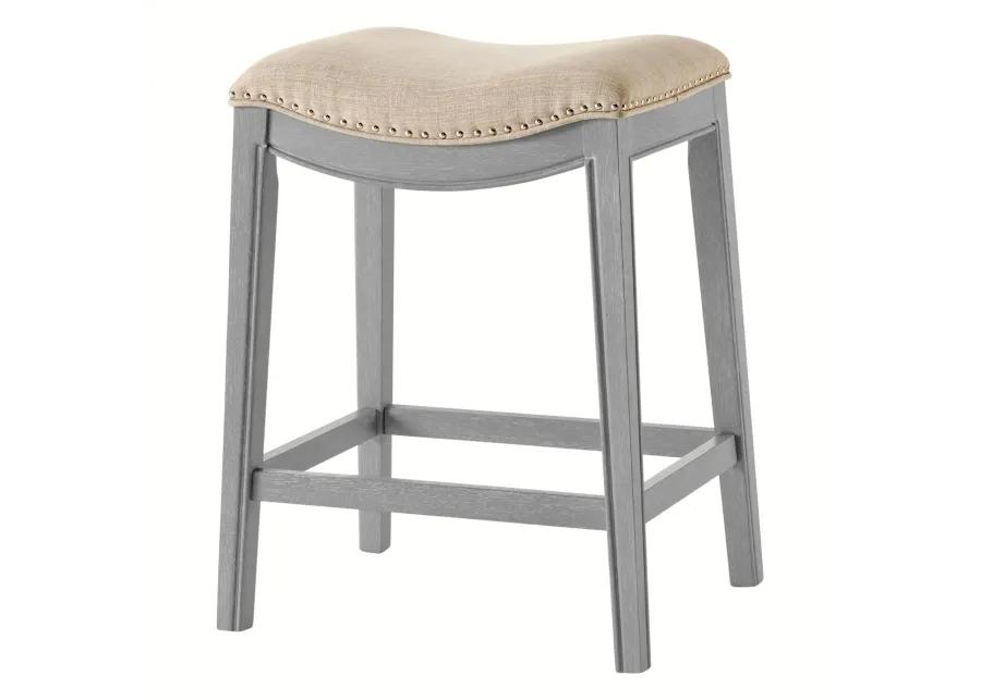 grover kd fabric counter stool ash gray frame, lyon cream(assembly required)