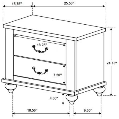 Stillwood 2-drawer Nightstand Vintage Linen