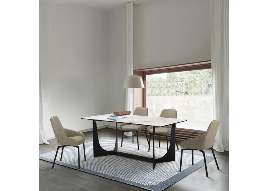 Esme Dining Table in Stone and Metal