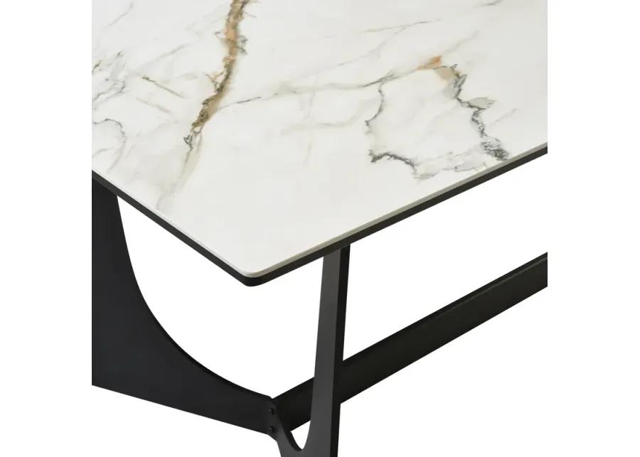 Esme Dining Table in Stone and Metal