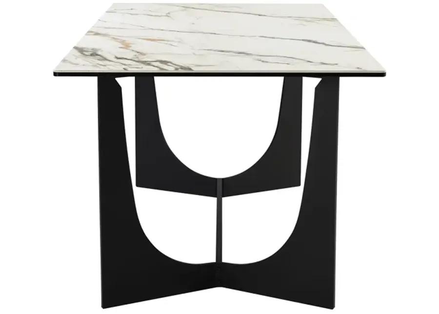 Esme Dining Table in Stone and Metal