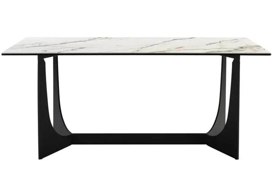 Esme Dining Table in Stone and Metal