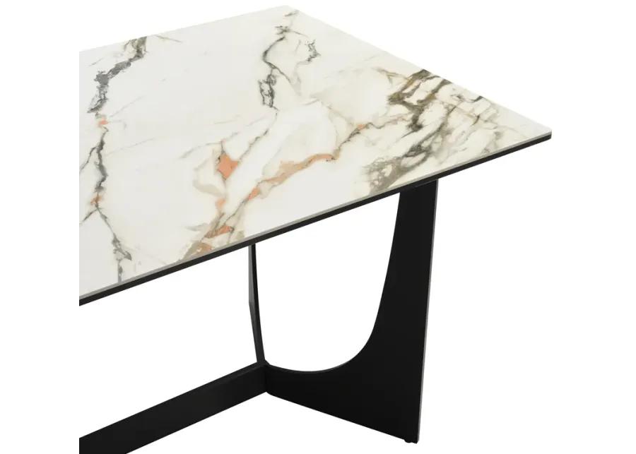 Esme Dining Table in Stone and Metal