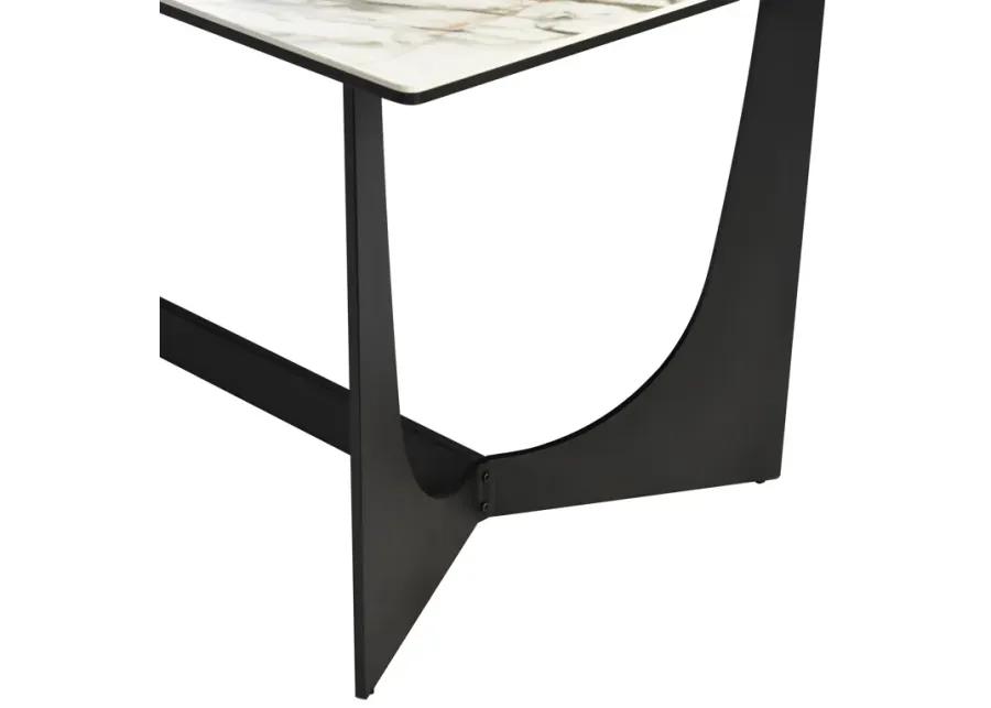 Esme Dining Table in Stone and Metal