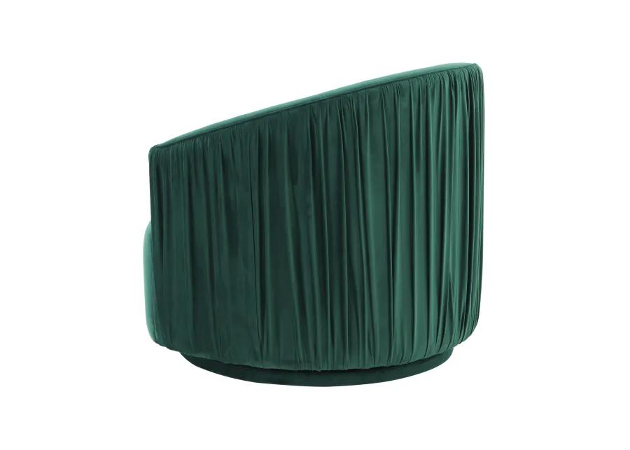 London Forest Green Pleated Swivel Chair