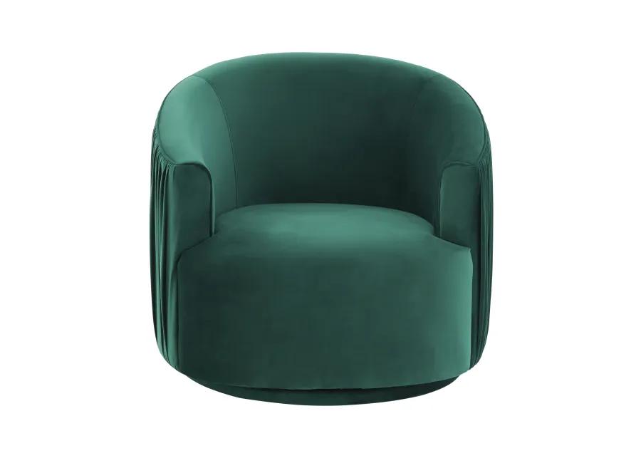 London Forest Green Pleated Swivel Chair