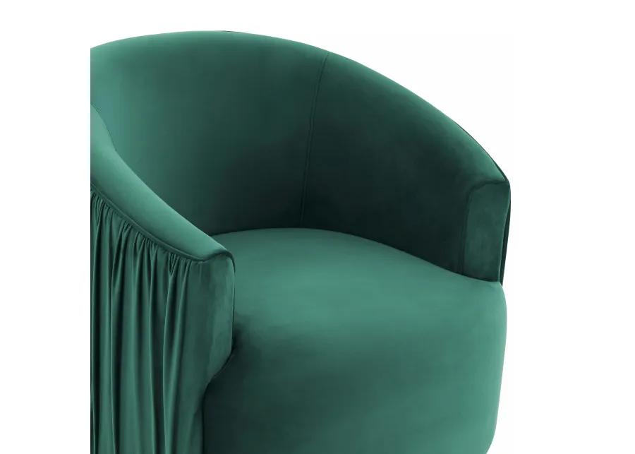 London Forest Green Pleated Swivel Chair