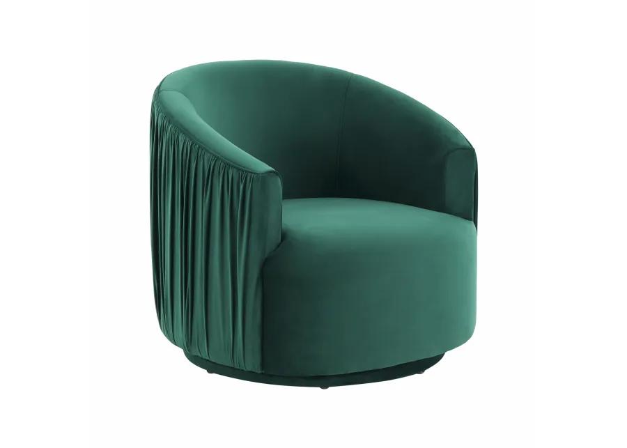 London Forest Green Pleated Swivel Chair