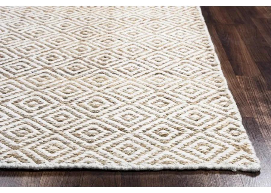 Ellington Natural  pattern  Jute / Wool  5' x 8' Rectangle Rug