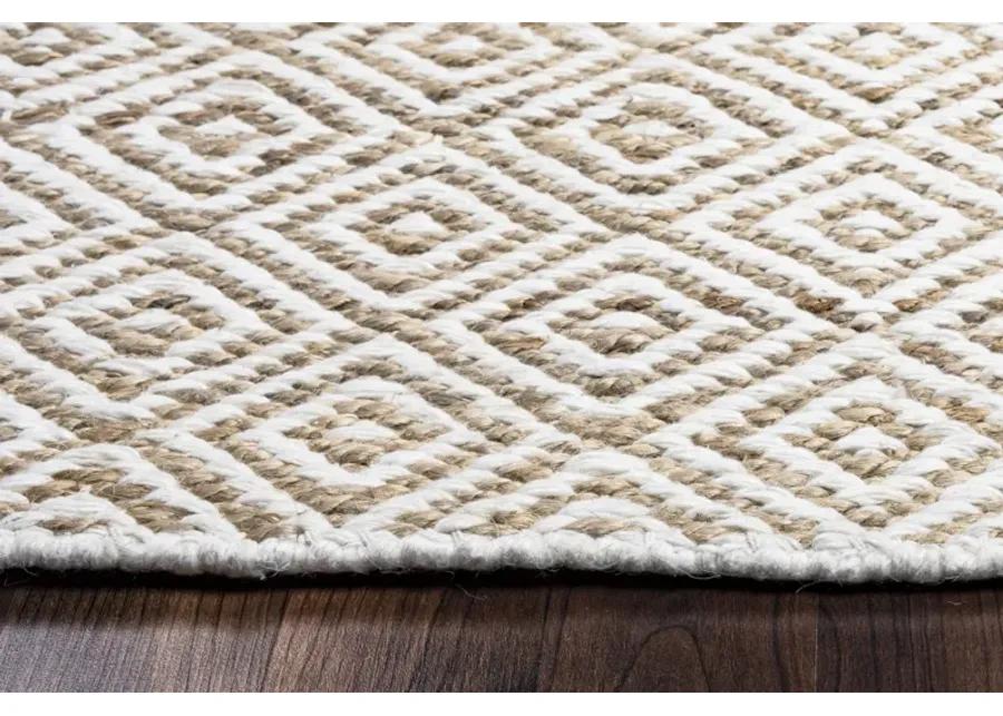 Ellington Natural  pattern  Jute / Wool  5' x 8' Rectangle Rug