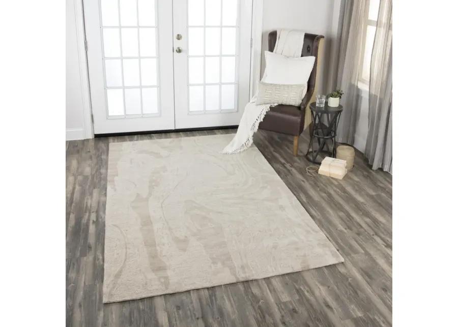 Fifth Avenue Beige Abstract Wool 9'x12' Rectangle Rug