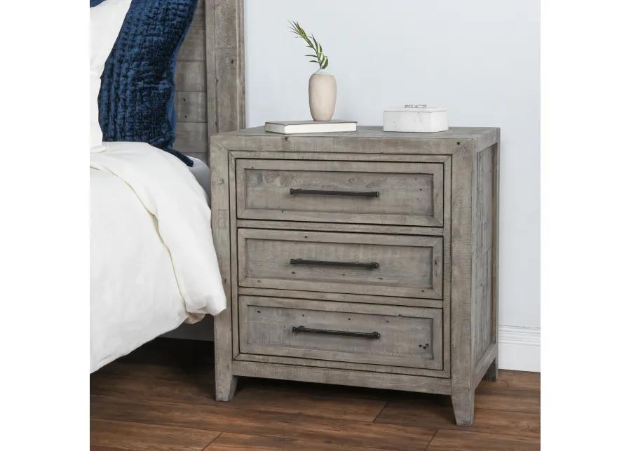 Ridge Reclaimed Pine 3 Drawer Nightstand,