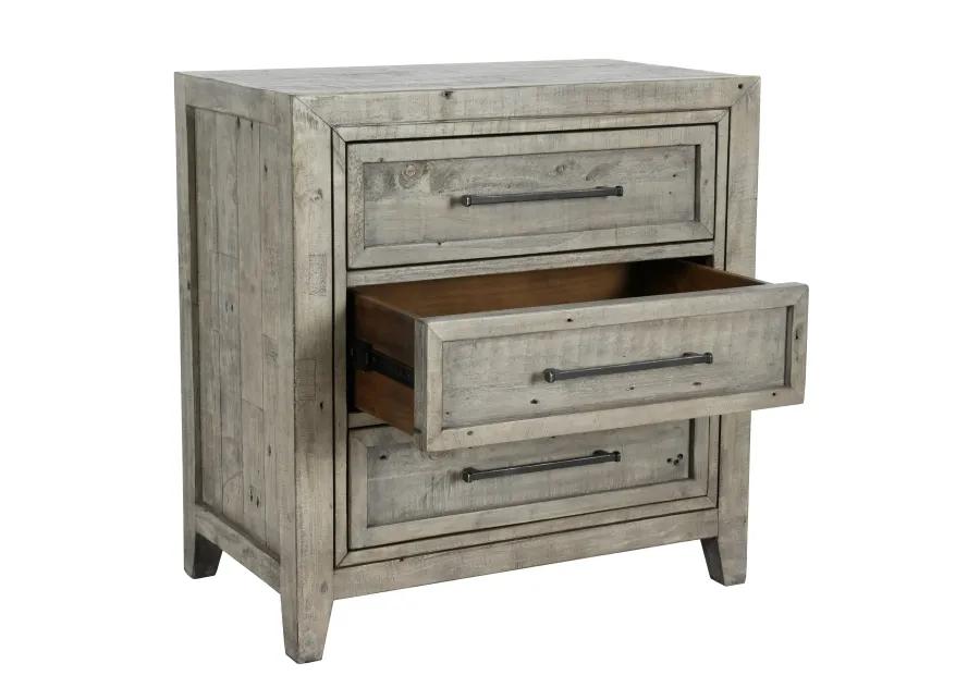 Ridge Reclaimed Pine 3 Drawer Nightstand,