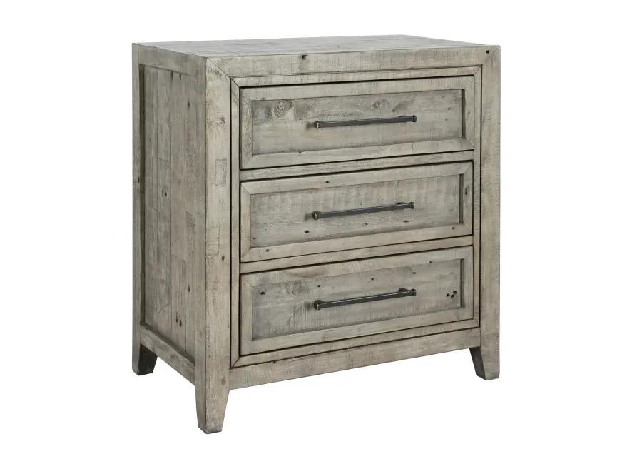 Ridge Reclaimed Pine 3 Drawer Nightstand,