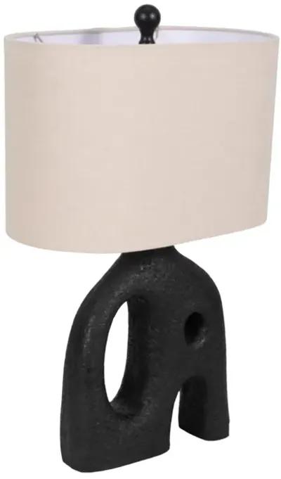 21" Open Cut-out Table Lamp, Black